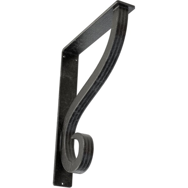 Ekena Millwork Ashford Triple, Wrought Iron Bracket, (Triple center brace), Antiqued Silver 2"W x 10"D x 12"H BKTM02X10X12TASASV - main